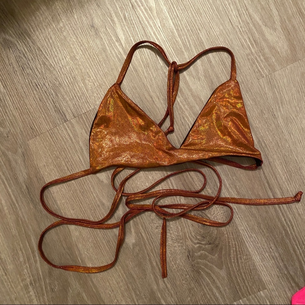 Freedom ravewear copper gold bikini top
